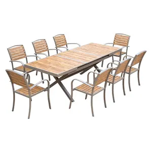 Luxury Outdoor Dinning Set People Chairs Extensible Patio Table And Chairs Garden Restaurant Furniture And 8-10 Manufacturer