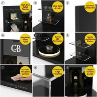 Présentoir de Luxe en Acrylique pour Lunettes avec Éclairage LED, Vitrine pour Lunettes de Soleil, Meuble de Présentation Optique, Présentoir de Boutique pour Montres et Bijoux, Présentoir de Point de Vente (POS) OEM