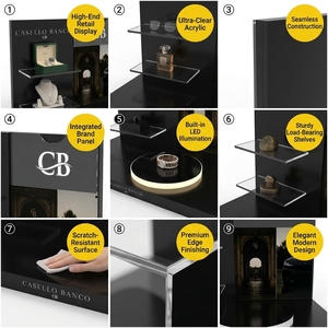 Espositore di Lusso in Acrilico per Occhiali con Illuminazione LED, Vetrina per Occhiali da Sole, Mobile per Ottica, Espositore per Orologi e Gioielli, Rack per Boutique, POS OEM - Product Image 5