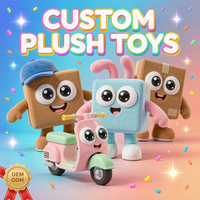 Jouets en peluche personnalisés en forme de boîte carrée, OEM ODM, livraison en boîte, poupée monstre scooter en peluche, vente en gros