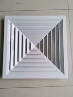 Grille de ventilation carrée moderne en alliage d'aluminium à quatre voies pour plafond, diffuseur d'air pour appartement