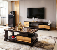 Ensemble table basse design et meuble TV, combinaison table basse et meuble TV minimaliste, table basse moderne pour salon
