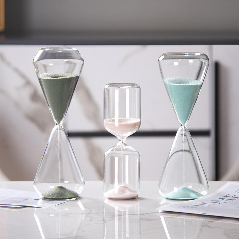 Modern Nordic High Borosilicate Glass Hourglass Ornaments Timer 30 Minutes Home Decoration Hourglass Creative Office Gift