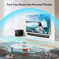 Sistem Audio Rumah Soundbar dengan Subwoofer Berkabel 120W Soundbar TV dengan Remote Control Suara Surround