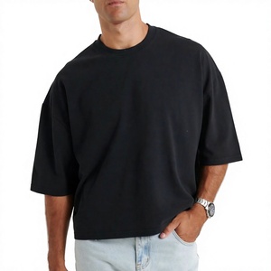 T-shirt Homme en Coton Épais à Épaules Tombantes – Essentiel Streetwear de Luxe – T-shirts Personnalisés à Manches Courtes - Product Image 1
