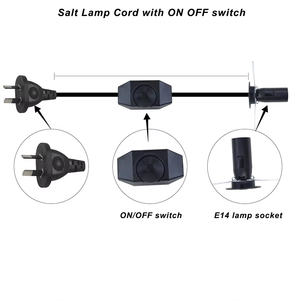 Cable con interruptor regulador de intensidad para portalámparas E14 con enchufe AU / Cable regulable SAA, Portalámparas E14 / Lámpara de sal, Iluminación de mesa - Product Image 2