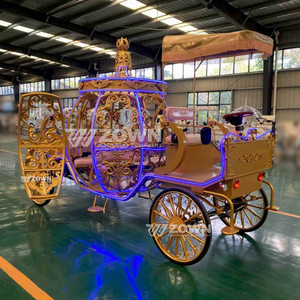 Customizable golden Wedding <b>Bridal</b> Carriage Pumpkin Style Special Transportation horse-drawn carriage for Weddings - Product Image 4