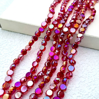Perles en verre cristal électroplaqué multi-tailles, forme disque pièce de monnaie, facettées, pour la fabrication de bracelets DIY, vente en gros