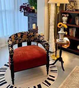 Fauteuil simple moderne <span class=keywords><strong>français</strong></span>, design capitonné, pivotant, pour petit appartement, salon, chaise de loisirs en bois massif - Product Image 6