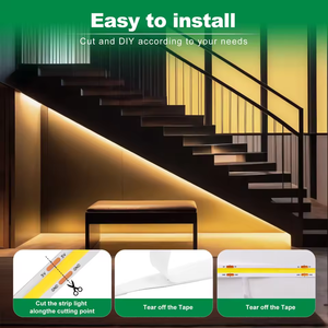 8MM COB <b>Led</b> <b>Strip</b> 5V PIR Motion Sensor <b>Battery</b> <b>Powered</b> 320LEDs/M USB Induction Night Light Warm White for Home Lighting - Product Image 5