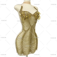Grand diamant pierre nouvelle chaîne de strass corsage robe applique pour la fête de mariage défilé de mode costume de carnaval robe de danse