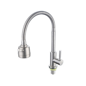 Jboyun Kitchen Faucet Stainless Steel Single Handle 360 Degree Rotate Deck Mounted Contemporary Style - Product Image 5