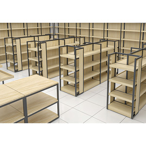 رف عرض خشبي مخصص لمتاجر التجزئة رف خشبي لمتجر السوبر ماركت - Product Image 5