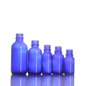 10ml 30ml 50ml 100ml ronda ámbar azul botella de vidrio de aceite esencial verde con pipeta