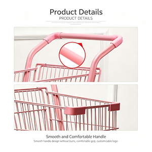 340L Large Supermarket Shopping <b>Cart</b> Heavy Duty Wire Trolley Silent <b>Wheels</b> High Load Capacity Retail Store Use Use Set Kit - Product Image 5