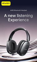 Casque sans fil noir supra-auriculaire avec étanchéité IPX-4, autonomie jusqu'à 20 heures et éclairage RGB