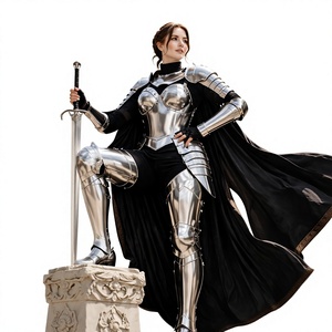 Medieval Warrior Queen Armor Full 3D Silver Plated Aluminium Handmade Modern Polished Fashion Art Collectible - Product Image 1