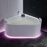 Capacité de vente en gros Baignoire de trempage intérieure en acrylique Baignoire d'angle Jacuzzi Bain à remous Autoportante Baignoire spa pour surf massage