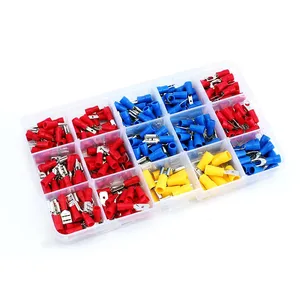 280pcs/set Cable Lugs Assortment Kit Wire Flat Female and Male Insulated Electric Wire Cable Connectors Crimp Terminals Set Kit
