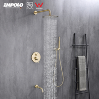 Pour Empolo luxe hôtel douche mélangeur ensemble 3 voies pluie douche mitigeur système de salle de bain complet en laiton Durable