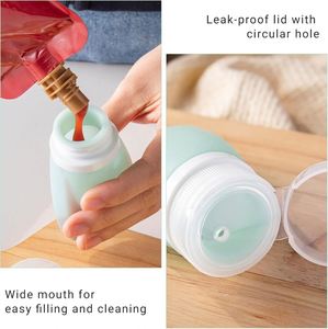 Squeeze Salad Dressing <b>Bottles</b> 2oz/60ml Silicone Screw Cap Leak Proof Reusable Cleaning <b>Brush</b> for Cooking Travel Home - Product Image 4