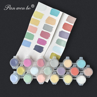 Panwenbo – Lot de 12 couleurs acryliques Mondrian en pot, mini-set de peinture 3/5 ml, non toxique, avec pinceau