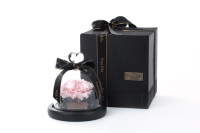 Grande fleur éternelle géante avec dôme de verre, cadeau pour la fête des mères, en forme de cœur