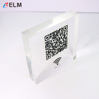 Bloc d'affichage de code QR en acrylique écologique personnalisable de 4 x 4 pouces avec options de taille et de logo