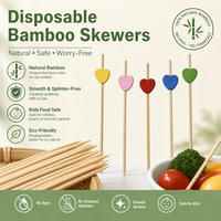 Brochettes de fruits jetables en bambou, 12 cm, écologiques, en vrac, pour apéritifs et fêtes, avec logo personnalisé, sac de 100 pièces
