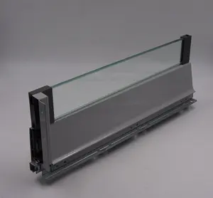 LED Transparent Glass Drawer Box Cabinet Accessories Cabinet Hardware Soft Close Mental Box Drawer Slide