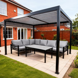 Ensemble de salon de jardin de luxe ergonomique en métal avec coussins épais, mobilier haut de gamme personnalisable pour villa, terrasse vue jungle - Product Image 2