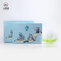 Ensemble de tasses à thé Liuli en verre cristal de haute qualité de luxe rétro chinois FloraDeity service à thé narcisse douze décembre