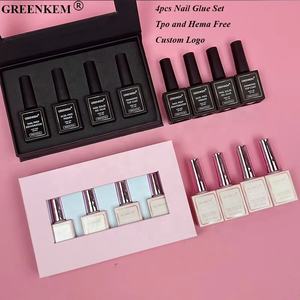 Ensemble de 4 colles multifonctions pour <span class=keywords><strong>faux</strong></span> <span class=keywords><strong>ongles</strong></span>, couche de base en gel adhésif pour <span class=keywords><strong>ongles</strong></span> acryliques, extension française, nouveauté - Product Image 1