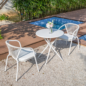 Juego de mesa y sillas para terraza exterior, impermeable, para restaurante, muebles de exterior, mesa de café. - Product Image 4