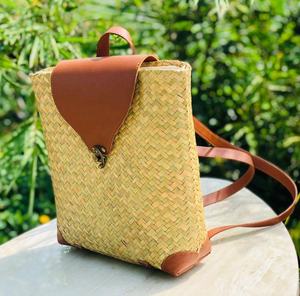 Vietnam Vintage Small Handmade Straw Purse <b>Wallet</b> Open Closure Long Embroidery Tassel Decorations Cotton Lining Anti-Theft - Product Image 5