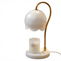 Lily Shade Lampu Penghangat Lilin Elektrik Logam Ramah Lingkungan Peleleh Lilin Beraroma Tinggi Tanpa Api Lampu Aromaterapi Dekorasi Rumah