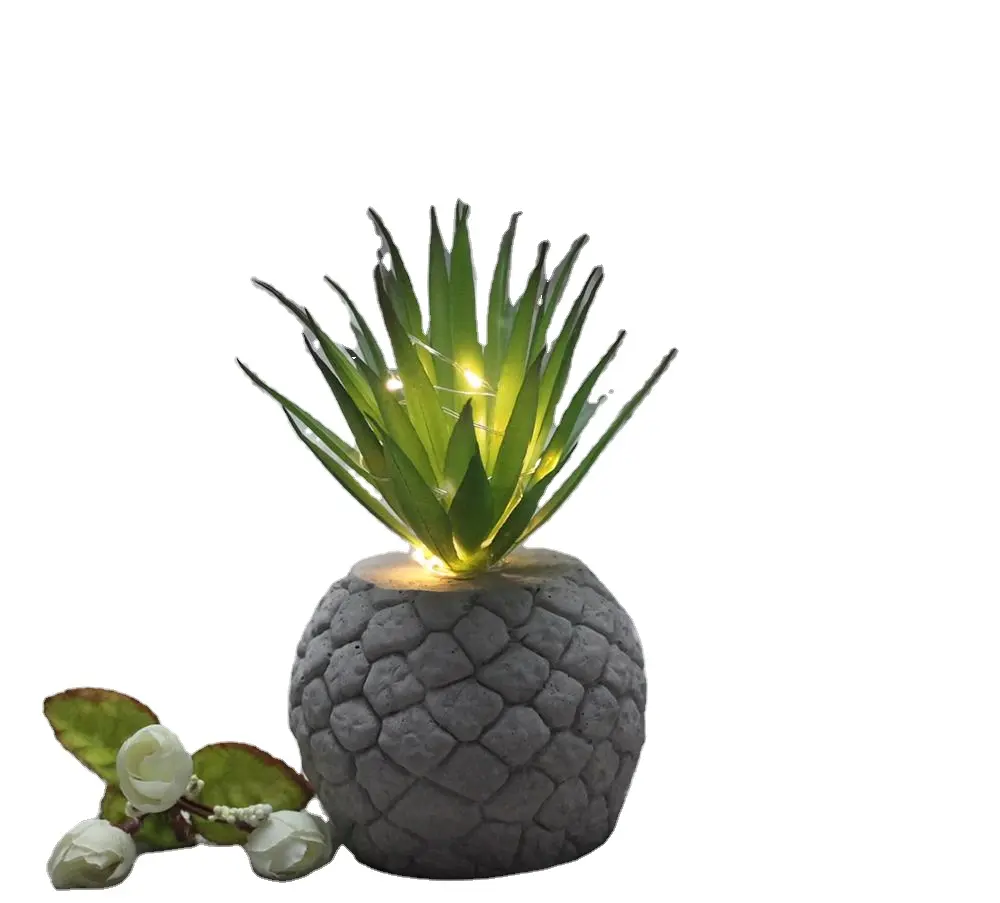 Маленький ананас бетонный цветочный горшок с искусственным <span class=keywords><strong>дерево</strong></span>м растение цветочный горшок