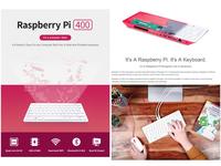Raspberry Pi 400, un ordinateur puissant et facile à utiliser intégré dans un clavier, 4 Go de mémoire LPDDR4-3200, avec écran tactile de 13,3 pouces
