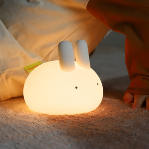Tangyuan Rabbit Silicone Night Light Tap Control USB Powered Bedroom Bedside Sleep Lamp - Product Image 2