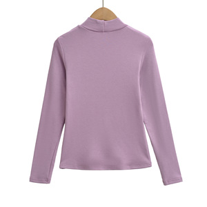 Maglia Termica da <span class=keywords><strong>Donna</strong></span> a Maniche Lunghe con Collo Alto, Aderente, Foderata in Pile, Tinta Unita, Lunghezza Regolare - Product Image 2