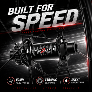 ชุดล้อคาร์บอนไฟเบอร์ 700C ปี 2026 ขนาด 50 มม. แบบแอโร ดิสก์เบรก รองรับยางแบบ Tubeless ความกว้างภายใน 25 มม. สำหรับจักรยานเสือหมอบ รุ่น Q SERIES ยี่ห้อ FEREI - Product Image 5