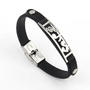 Personality men's and women's leather bracelet stainless steel musical note bracelet bracelet