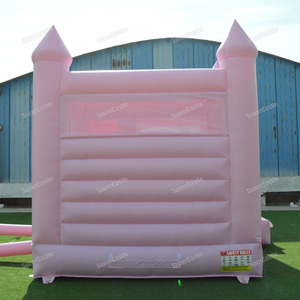 Pastel Pink Inflatable <strong>Bounce</strong> <strong>House</strong> Wedding Themed Commercial Grade Jumping Castle With Slide For Kids Birthday Party Rental - Product Image 3