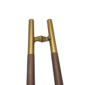 Manija de Puerta de Acero Inoxidable con Acabado Dorado Electrochapado, Color Personalizado, Directo de Fábrica, para Puertas de Vidrio de Entrada, Accesorios de Ferretería - Product Image 4
