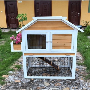 SDR032 Eco-Friendly Wooden <b>Animal</b> Pet House Rabbit Hutch with <b>Run</b> for All Seasons Outdoor Use - Product Image 2