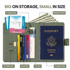 Cartera de Viaje de Piel Sintética con Protección RFID, Múltiples Ranuras, con Compartimento para Tarjetas y Boletos, Más Vendida - Product Image 2
