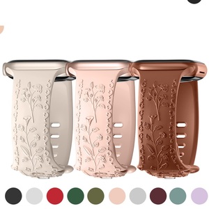 <span class=keywords><strong>Correa</strong></span> de Reloj de Silicona Suave con Patrón de Rosas 3D para <span class=keywords><strong>Apple</strong></span> <span class=keywords><strong>Watch</strong></span> 10 8 7 6 5 4 3 2 1 SE 40mm 44mm 45mm 49mm, <span class=keywords><strong>Correa</strong></span> de Ajuste Rápido - Product Image 4