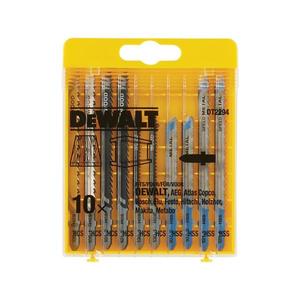 Jeu de lames de scie sauteuse Dewalt, 10 pièces, 225 mm, coupe métal, qualité industrielle, DT2204 - Product Image 1