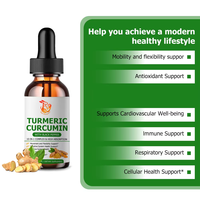 Vente en gros usine : Gouttes liquides de Curcuma et Curcumine avec extrait d'ail biologique et cannelle de Ceylan pour le soutien immunitaire