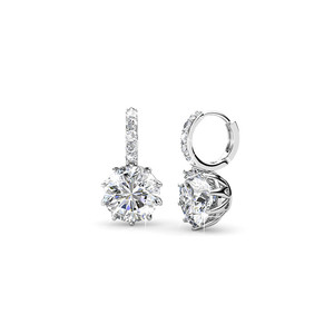 All'ingrosso moda popolare <span class=keywords><strong>orecchini</strong></span> pendenti da donna alla moda 18K oro bianco placcato con cristalli Swarovski per impegni quotidiani - Product Image 4
